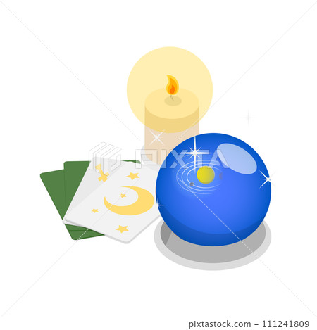 3D Isometric Flat Vector Illustration of Fortune Telling. Item 1 3D Isometric Flat Vector Illustration of Fortune Telling. Item 1 111241809