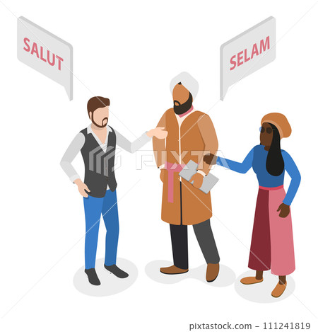 3D Isometric Flat Vector Illustration of International Communication. Item 3 111241819