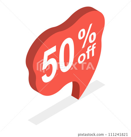 3D Isometric Flat Vector Set of Discount Speach Bubble Tags. Item 3 3D Isometric Flat Vector Set of Discount Speach Bubble Tags. Item 3 111241821