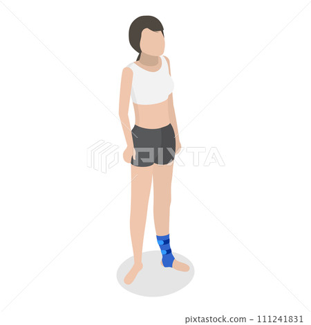 3D Isometric Flat Vector Illustration of Rehabilitation After Trauma. Item 6 111241831