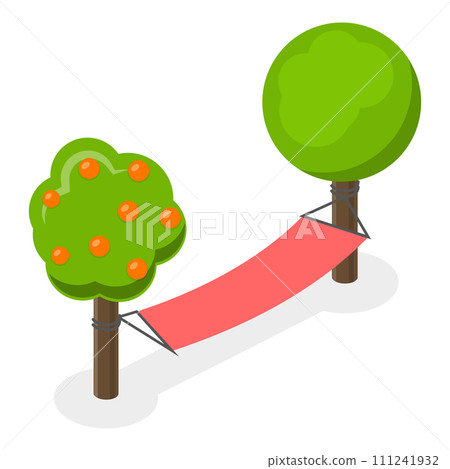 3D Isometric Flat Vector Set of Garden Furniture Items. Item 2 111241932