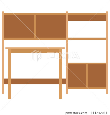 Illustration material of a simple desk with storage vector 111242011