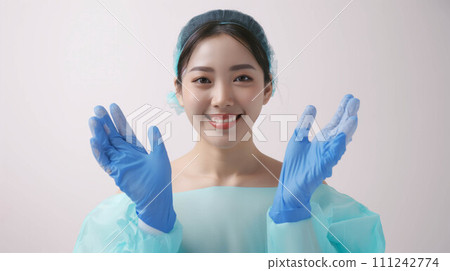 Asian woman preparing for plastic surgery. 111242774