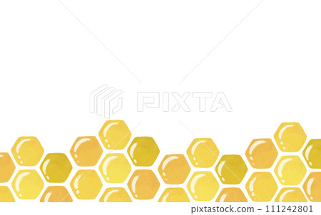 Cute Honey Bee illustration honeycomb. Isolated on white background Cute Honey Bee illustration honeycomb. Isolated on white background 111242801