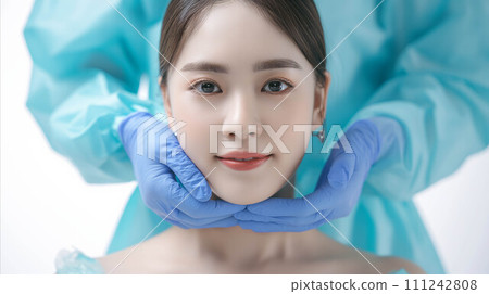 Asian woman preparing for plastic surgery. 111242808