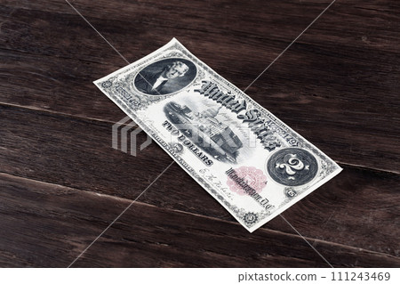 Old west period US 2 dollar banknotes Old west period US 2 dollar banknotes 111243469