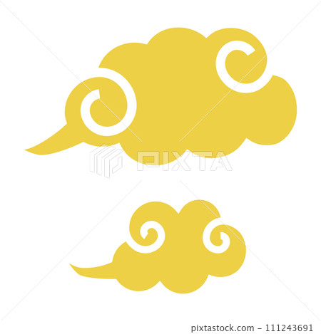 簡單的中國雲向量插畫素材 111243691