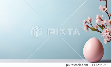Elegant Easter Eggs with Cherry Blossoms 111244038