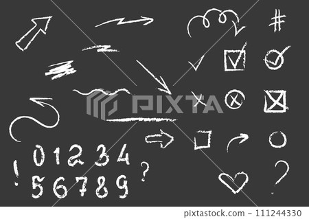 Set of Charcoal elements for notes Set of Charcoal elements for notes 111244330