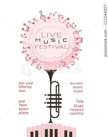 Live Music Festival minimal design vector poster 111244857