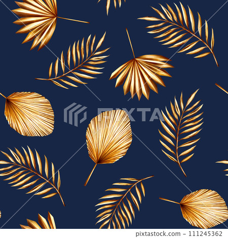 Watercolor seamless pattern with golden pampas grass, date palm branch illustration isolated on background. Botanical and wedding and Ramadan Kareem or Eid Al Adha 2024 hand drawn decor. For Watercolor seamless pattern with golden pampas grass, date palm branch illustration isolated on background. Botanical and wedding and Ramadan Kareem or Eid Al Adha 2024 hand drawn decor. For 111245362