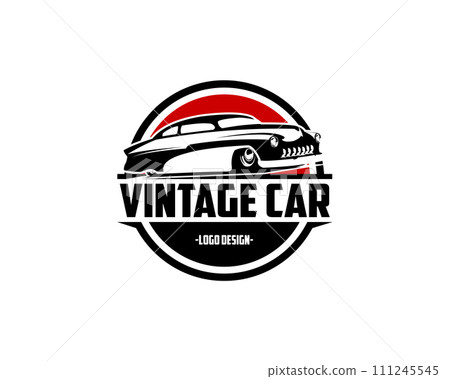 Vintage 1949 mercury coupe car vector design. isolated white background view from side. Best for logo, badge, emblem, icon, sticker design. 111245545