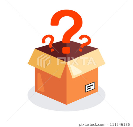 box with a question mark. 111246186