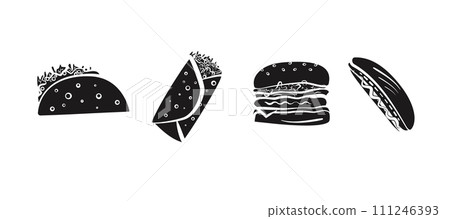 fast food, food, vector 111246393