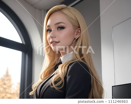 Illustration of a businesswoman in the office 111246983