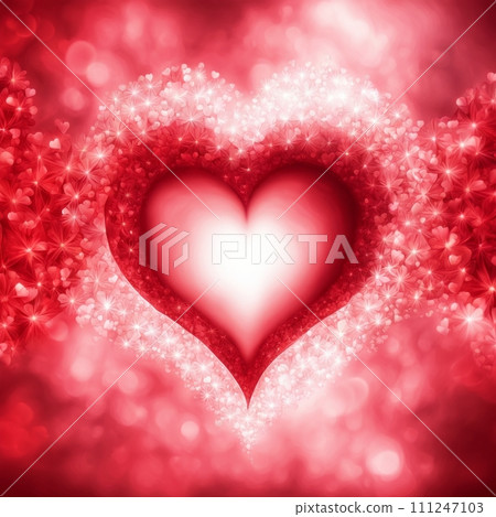Red Heart shape with bokeh background Red Heart shape with bokeh background 111247103