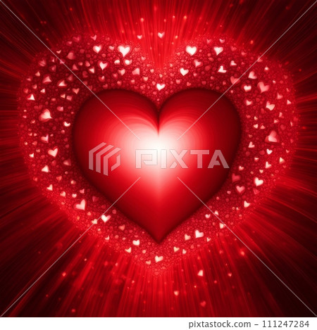 Red Heart shape with bokeh background 111247284