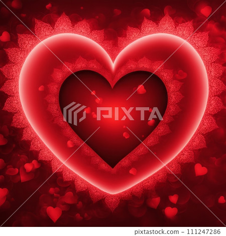 Red Heart shape with bokeh background 111247286