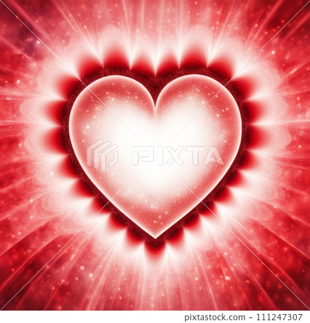 Red Heart shape with bokeh background 111247307