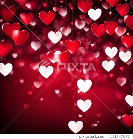 Red hearts bokeh background Red hearts bokeh background 111247671