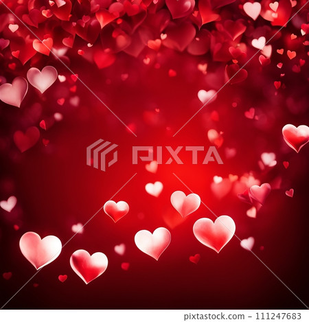 Red hearts bokeh background Red hearts bokeh background 111247683