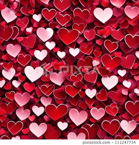 Red hearts bokeh background 111247734