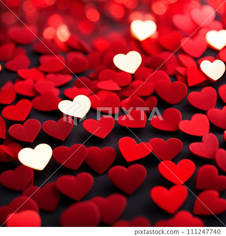 Red hearts bokeh background 111247740