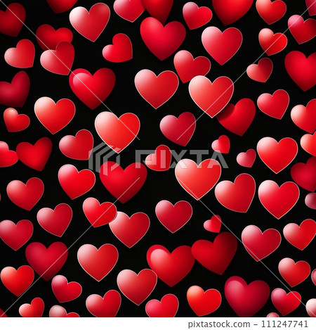 Red hearts bokeh background Red hearts bokeh background 111247741