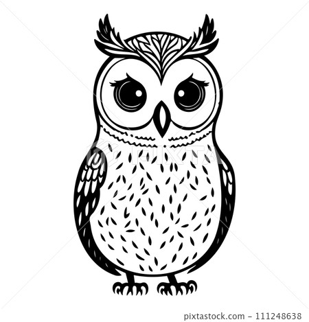 owl animal illustration sketch hand draw black owl animal illustration sketch hand draw black 111248638