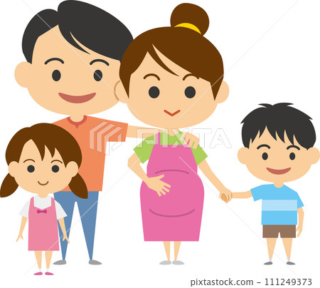 Image illustration of a pregnant woman and her family Image illustration of a pregnant woman and her family 111249373