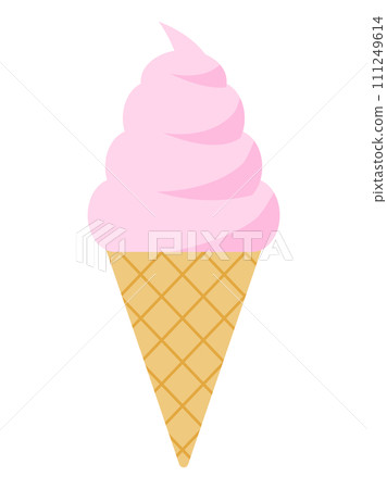 草莓口味軟冰淇淋插畫 草莓口味軟冰淇淋插畫 111249614