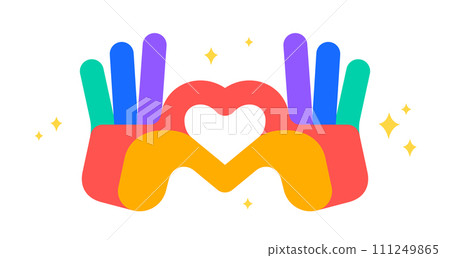 Hand sign Heart Love Hand sign Heart Love 111249865