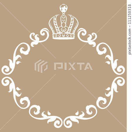 Antique decorative frame using a crown. vector material Antique decorative frame using a crown. vector material 111250318