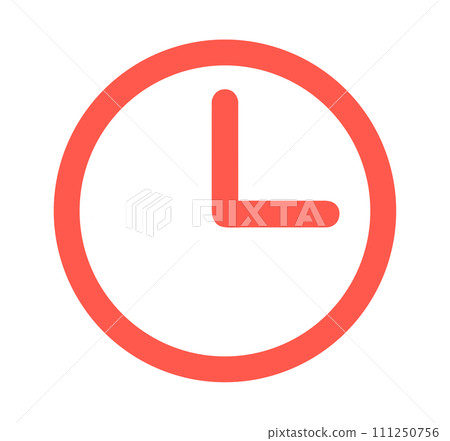 simple red clock icon - Stock Illustration [111250756] - PIXTA