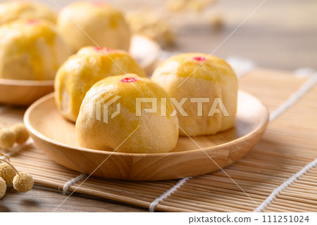 Chinese pastry mooncake, Traditional dessert celebrating in Chinese festival mid autumn or new year 111251024