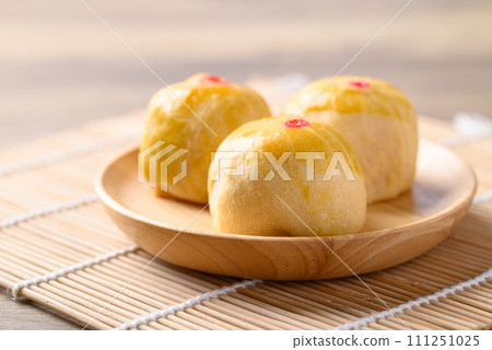 Chinese pastry mooncake, Traditional dessert celebrating in Chinese festival mid autumn or new year 111251025