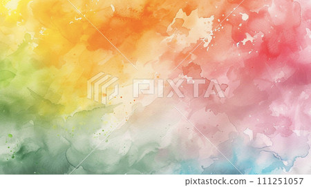 Colorful spring color watercolor texture background AI image 111251057