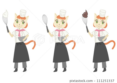 一隻拿著拂子的貓的插圖 111251337