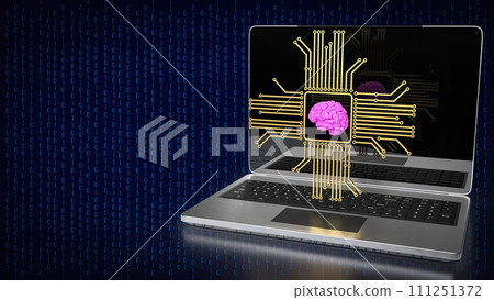 The Brain and it gadget for Ai or machine learning concept 3d rendering. 111251372