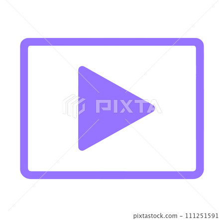 簡單的紫色播放圖標 111251591