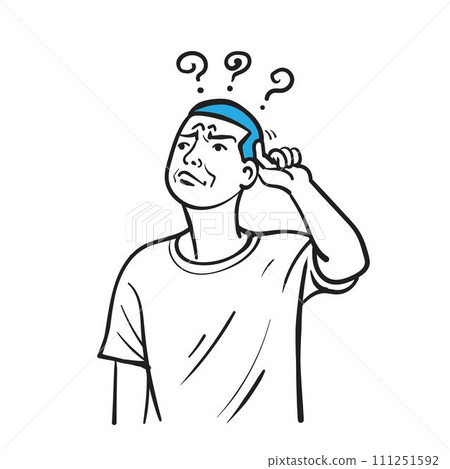 Young man thinking vector 111251592