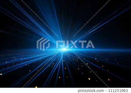 Black background with blue neon laser lines, futuristic style, with soft sunlight render. generative ai 111251963