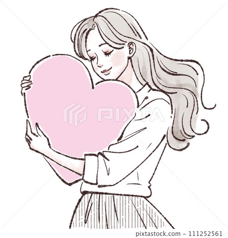 婦女和女孩插畫素材 111252561