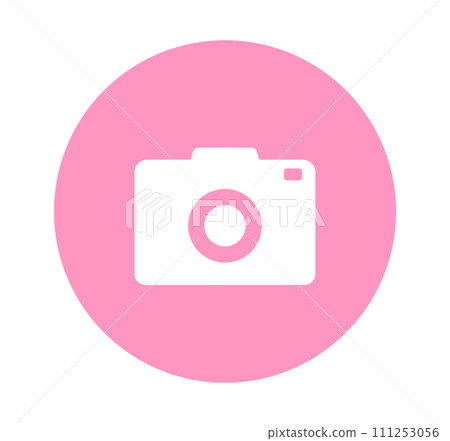 simple pink camera icon simple pink camera icon 111253056