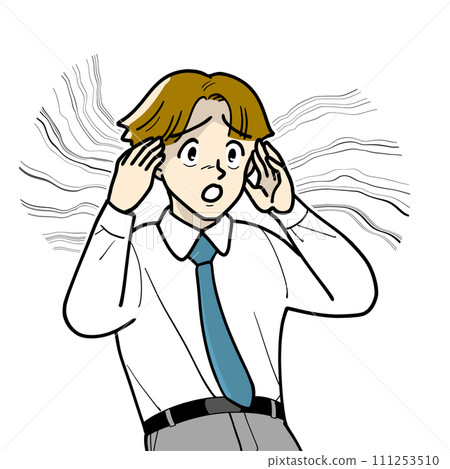A man suffering from hearing loss 111253510