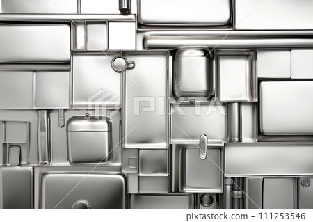 Close-up silver metallic object, abstract background, Generative AI Close-up silver metallic object, abstract background, Generative AI 111253546