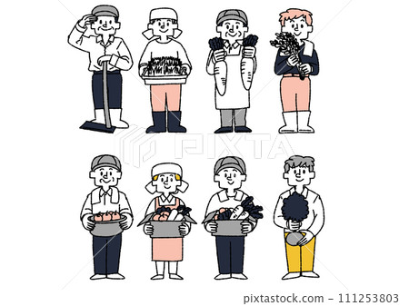 農民和農業人民的手寫插圖集 111253803