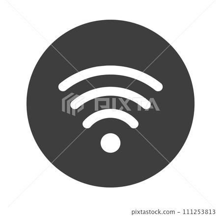 簡單的黑色 Wi-Fi 標記 111253813