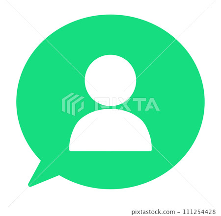 Simple green user icon and speech bubble 111254428