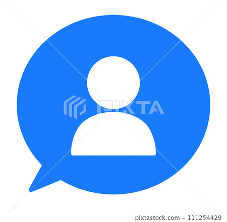 Simple blue user icon and speech bubble 111254429